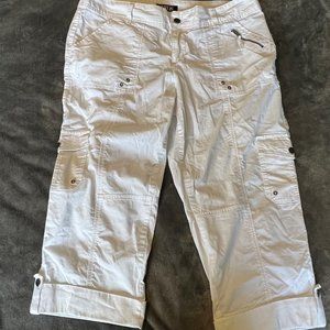 White Capri Cargo Pants